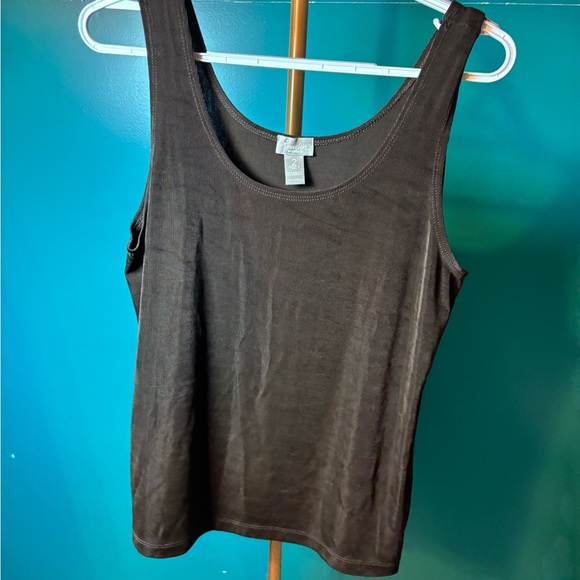 Chico's Travelers Chocolate Brown Sleeveless Tank Top with Capri Pants Set - Picture 2 of 6